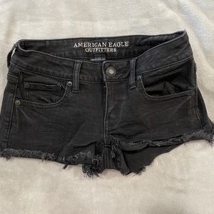 American eagle cutoff black jean shorts